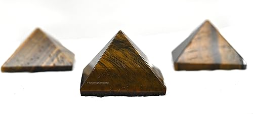 Miniatura 4 de Amazing Gemstone Piedras curativas de cristal de pirámide de ojo de tigre, gran figura piramidal de 1 pulgada de pirámide de piedra natural para