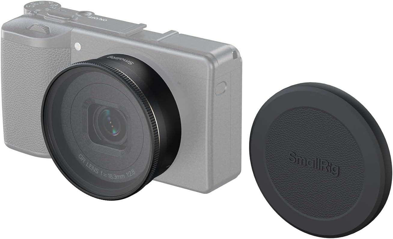 SmallRig UV Filter and Lens Hood All-in-One for RICOH GR IV GRIV with Silicone Protective Cap, Dedicated Sun Hood Reduce Straylight, Multi-Layer Coatings, Scratch Resistant - 5679