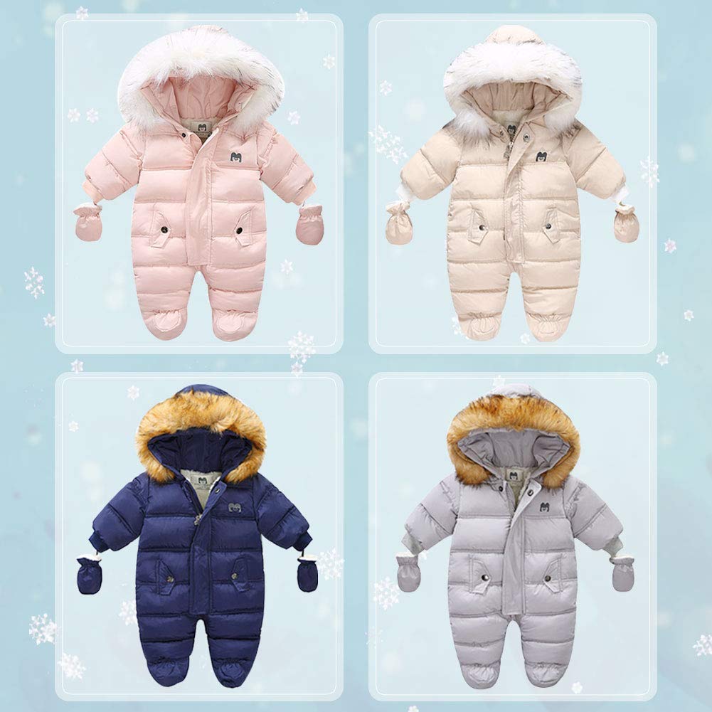 Jueshanzj Mono de nieve unisex para bebé con capucha para invierno