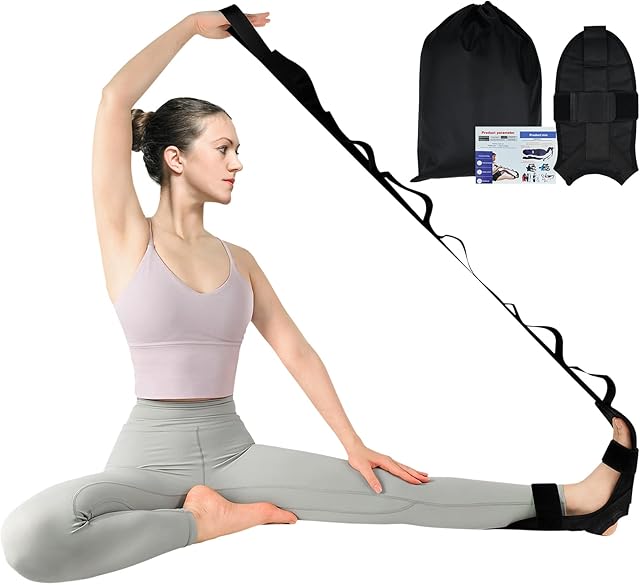 Yoga Stretching Strap,Peaken Flexstrap Leg Stretcher Strap with 7 Adjustable loops,Fascia Stretcher for Physical Therapy,Plantar Fasciitis Relief,Pilates,Dance & Gymnastics