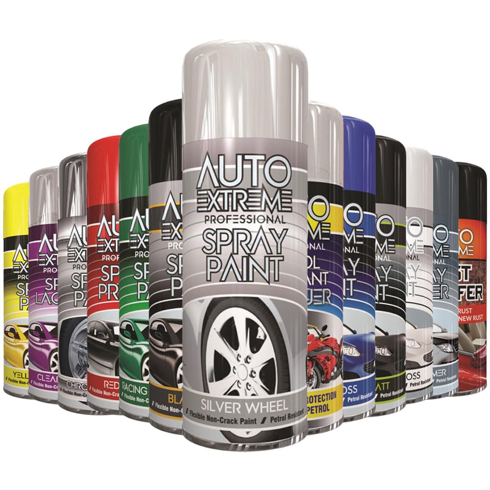 Alezyb Silver Wheel - 1 X Auto Extreme Spray Paint 400Ml Professional Quality, Perfect Finish Multipurpose Aerosol For Cars, Bikes,Vans, Metal, Wood