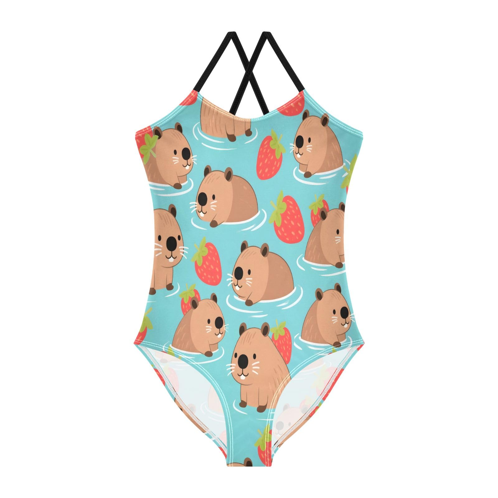 Mole Pattern Girls One-Piece Swimsuit Beach Swim Bathing Suit