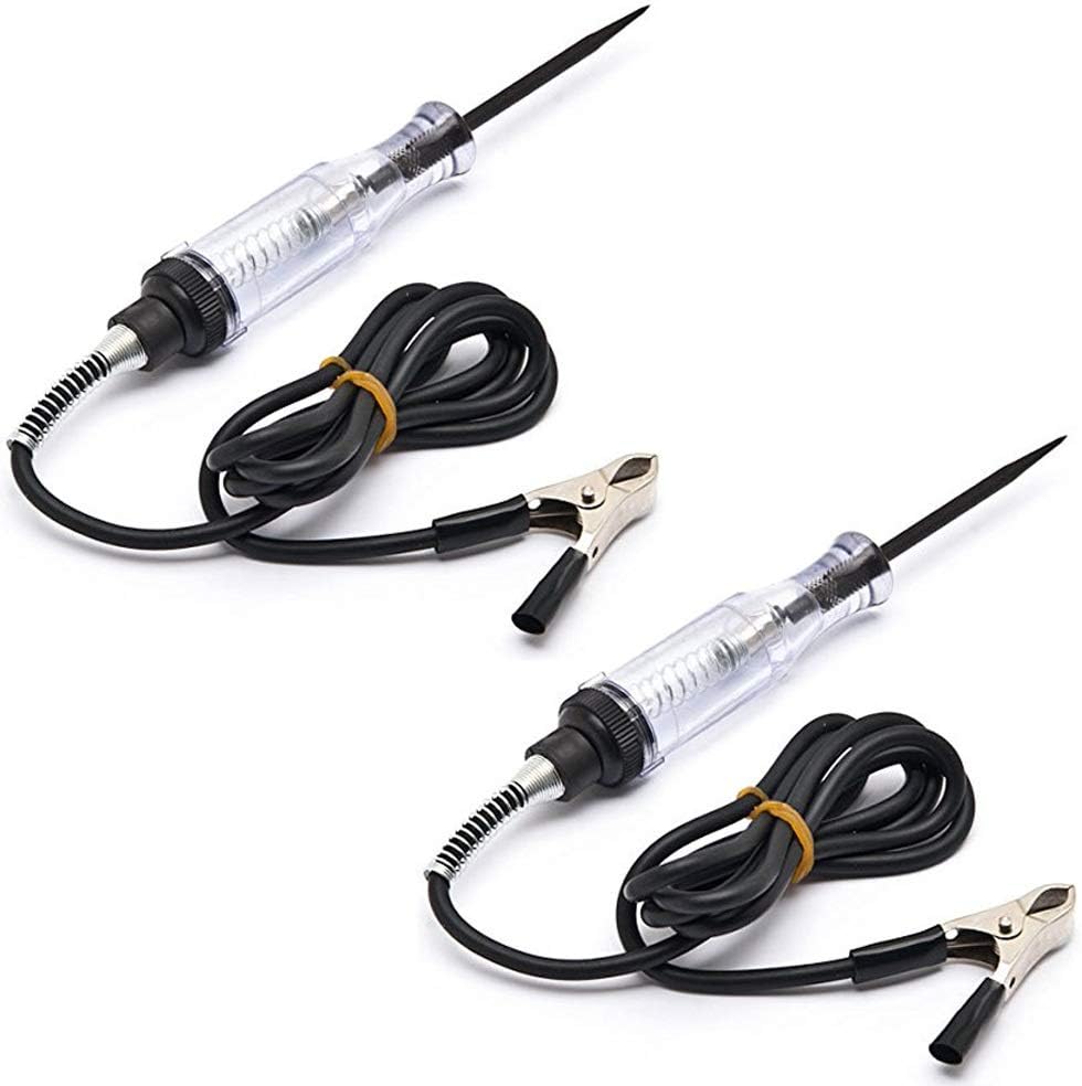 SourceTon 2 Packs Voltage Continuity & Current Tester 6V-24V, Professional Circuit Tester with Indicator Light, Long Probe with Alligator Clip for Continuity Car Voltage, for Sedan, SUV, RV, Truck