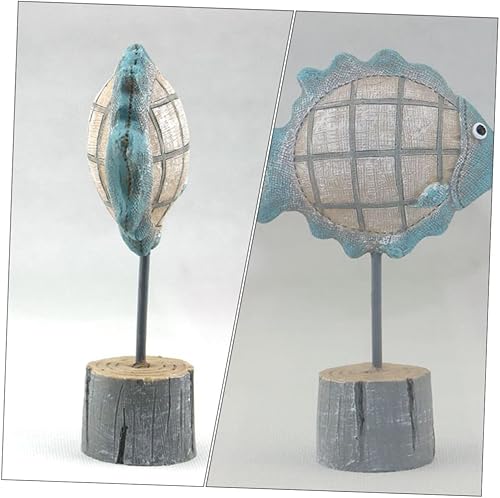 Miniatura 5 de DECHOUS Ornamento de peces de resina, decoración de mesa, escultura, decoración de pecera, adornos de caballito de mar, figuritas de madera náutica