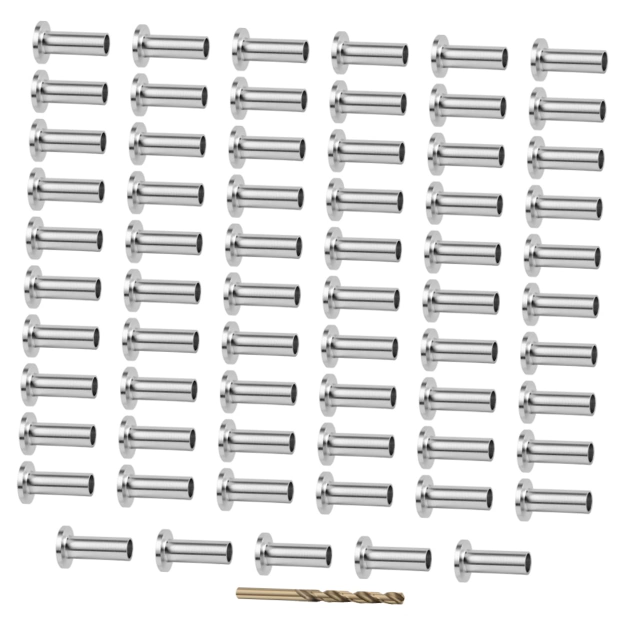 Holibanna 65pcs Stainless Steel Cable Railing Sleeve Kit Galvanized Wire Ferrules Protective Deck Cable Protect