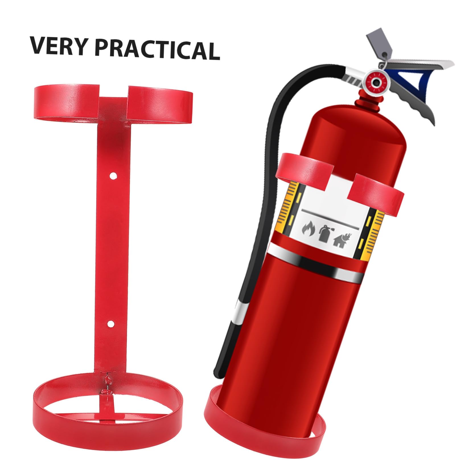 VILLCASE Soporte Metálico de Hierro Rojo para Extintor de Incendios de 5-6kg Montaje en Pared Firme y Estable Diseño Resistente para Vehículo y Barco
