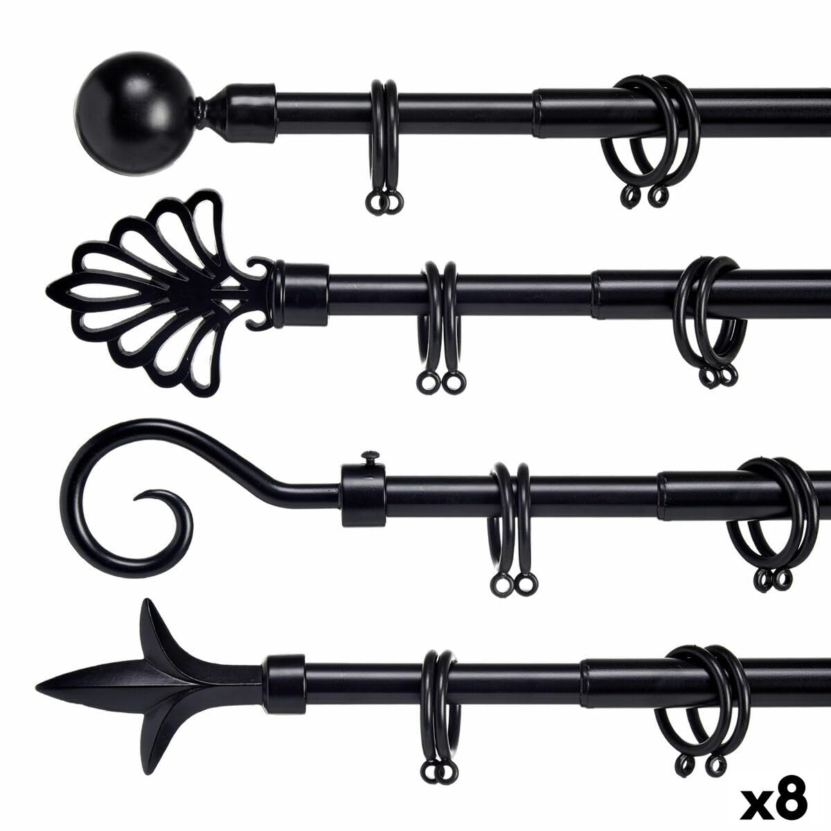 Gift Decor Curtain Rod, Estándar pack of 8