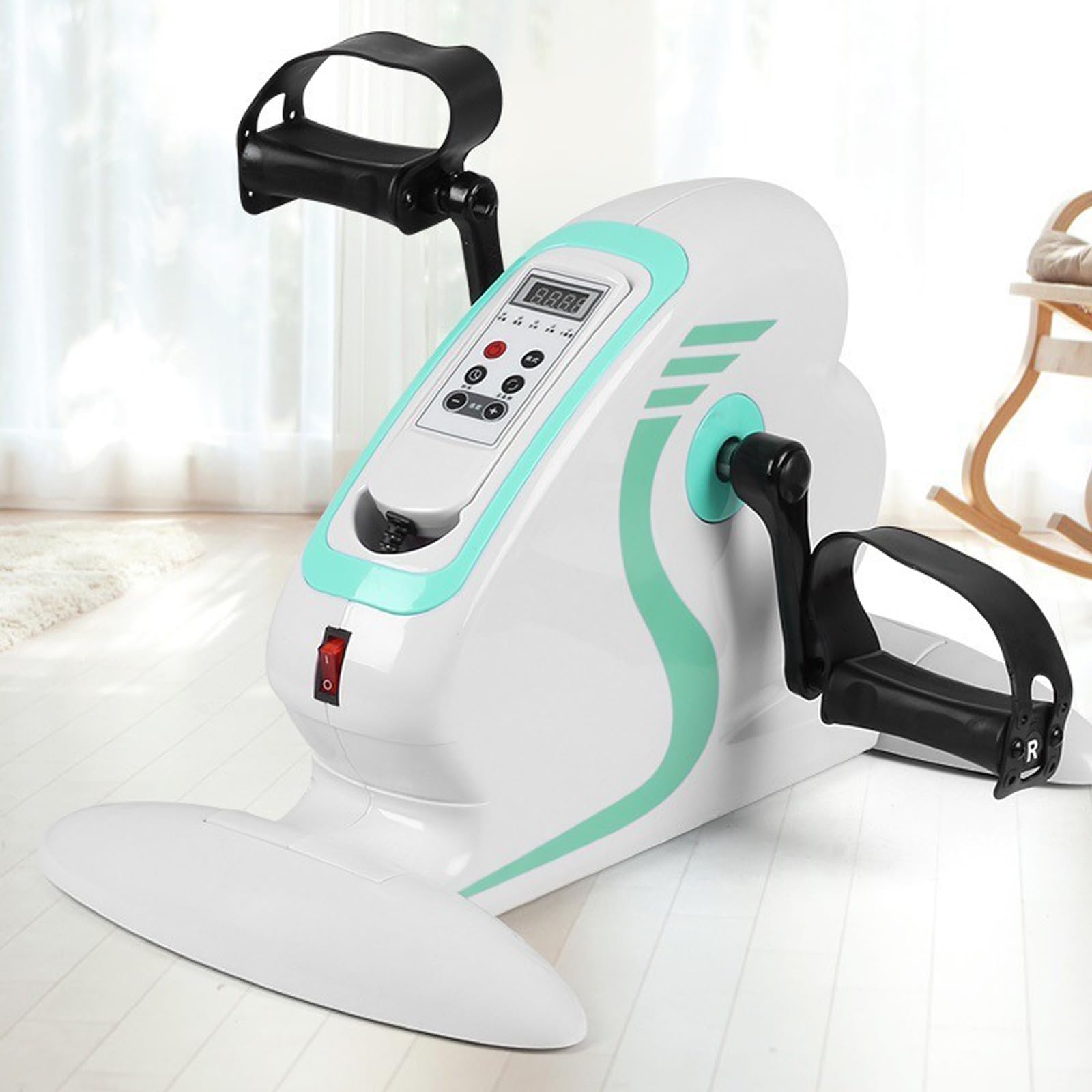 Elektryczny mini rower treningowy/stepper z pedałami, odpowiedni dla seniorów, regulowany i przenośny rower treningowy, sprzęt rehabilitacyjny, mini trenażer rowerowy