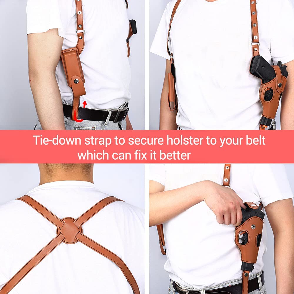 Shoulder Holster, Concealed Carry Holster with Magazine Holder PU