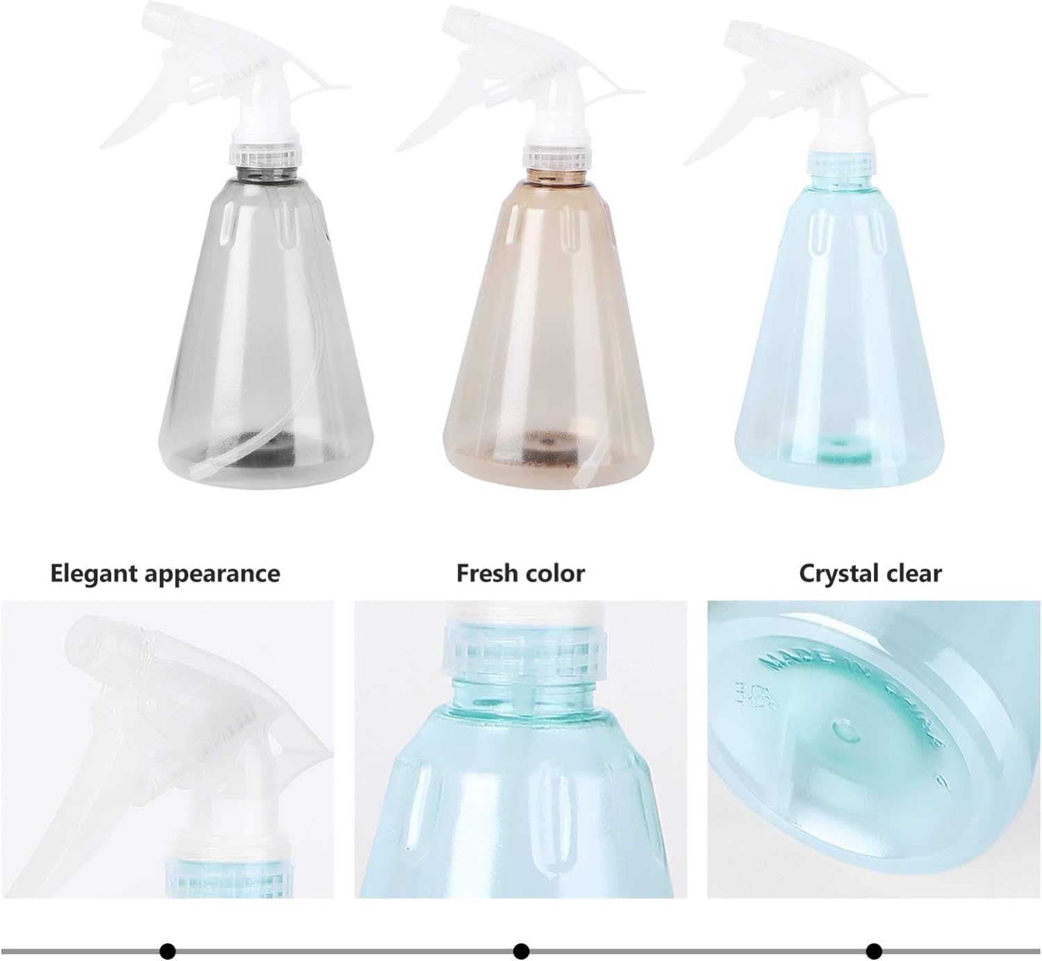 Plant Mister-Sprühflasche, 3 Stück, 500 ml, Kunststoff-Sprühflasche, Gartensprüher, Pflanzenspritzer, Gießkanne, Sprühflasche, Druck