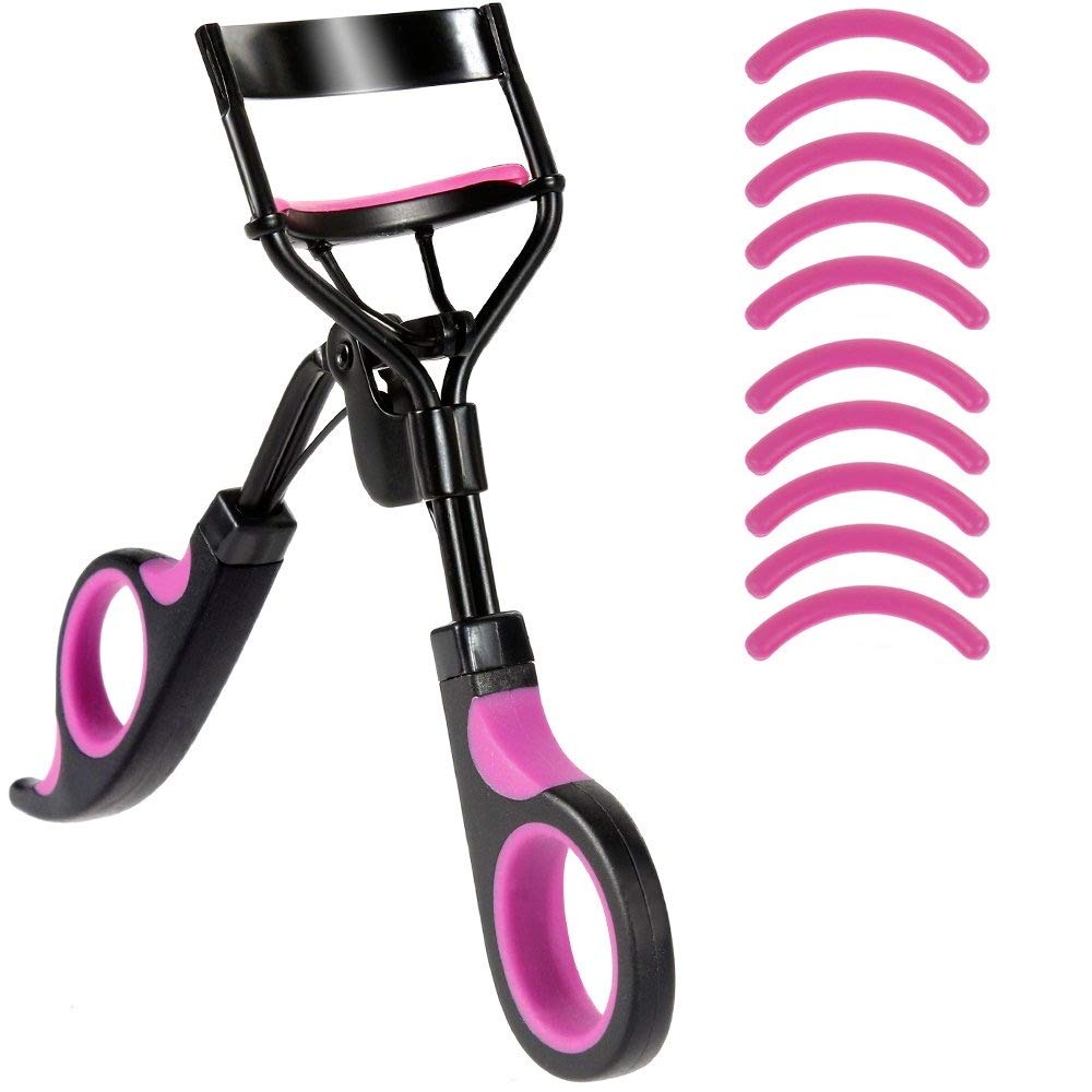 Eyelash Curler, Rizador de Pestañas, Rizador de pestañas sin dolor Sin diseño de pellizco, con almohadillas de repuesto de 10 pieza, Se adapta a todas