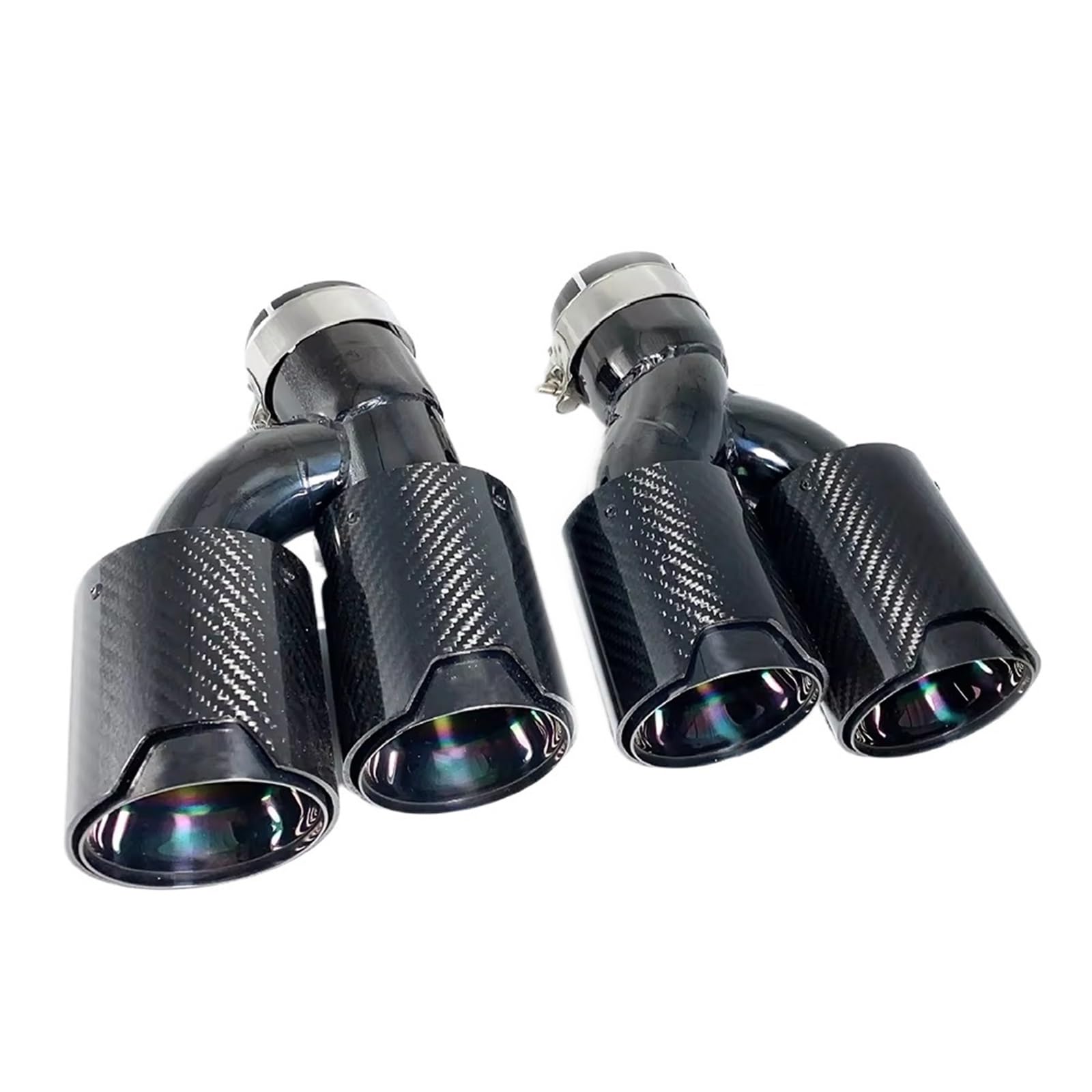 Scarico Coda Telaio Trim 1 paio di terminali di scarico doppi in acciaio inossidabile con punta a forma di H per BMW 525i 528i 530i G30 G31 2018 Tubo di scarico serie 5