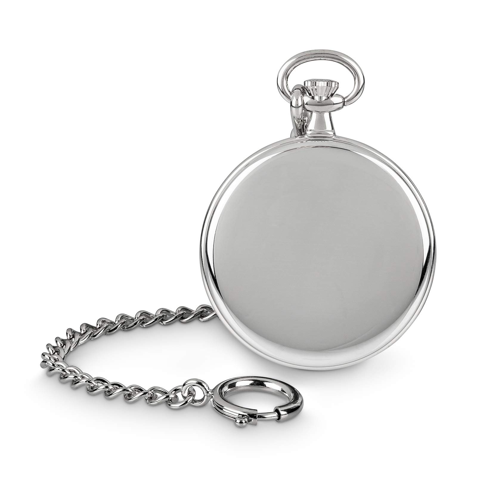 Hermann Jäckle Herren Taschenuhr Konstanz II Quarz 47 mm Silber | Quarzwerk, Datumsanzeige, großes Piloten-Zifferblatt, inklusive Kette und Reiseetui