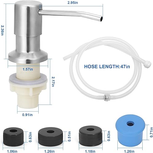 Miniatura 2 de Dispensador de jabón para fregadero integrado, dispensador de jabón para fregadero de cocina, dispensador de jabón inoxidable para fregadero de