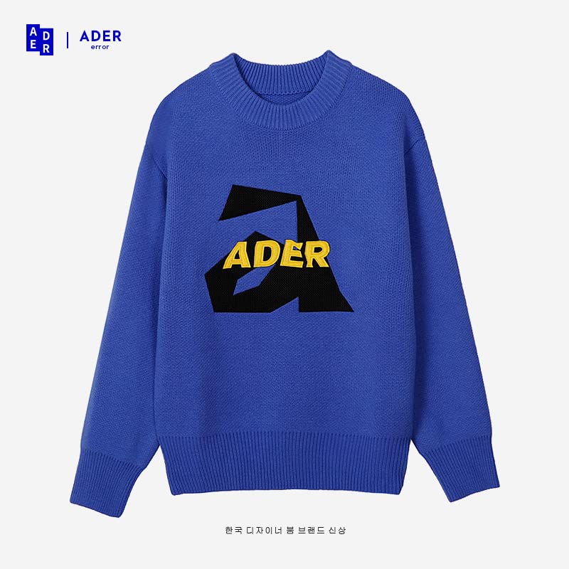 Amazon.co.jp: ADER ERROR セーター 男性用と女性用のルーズブループル 