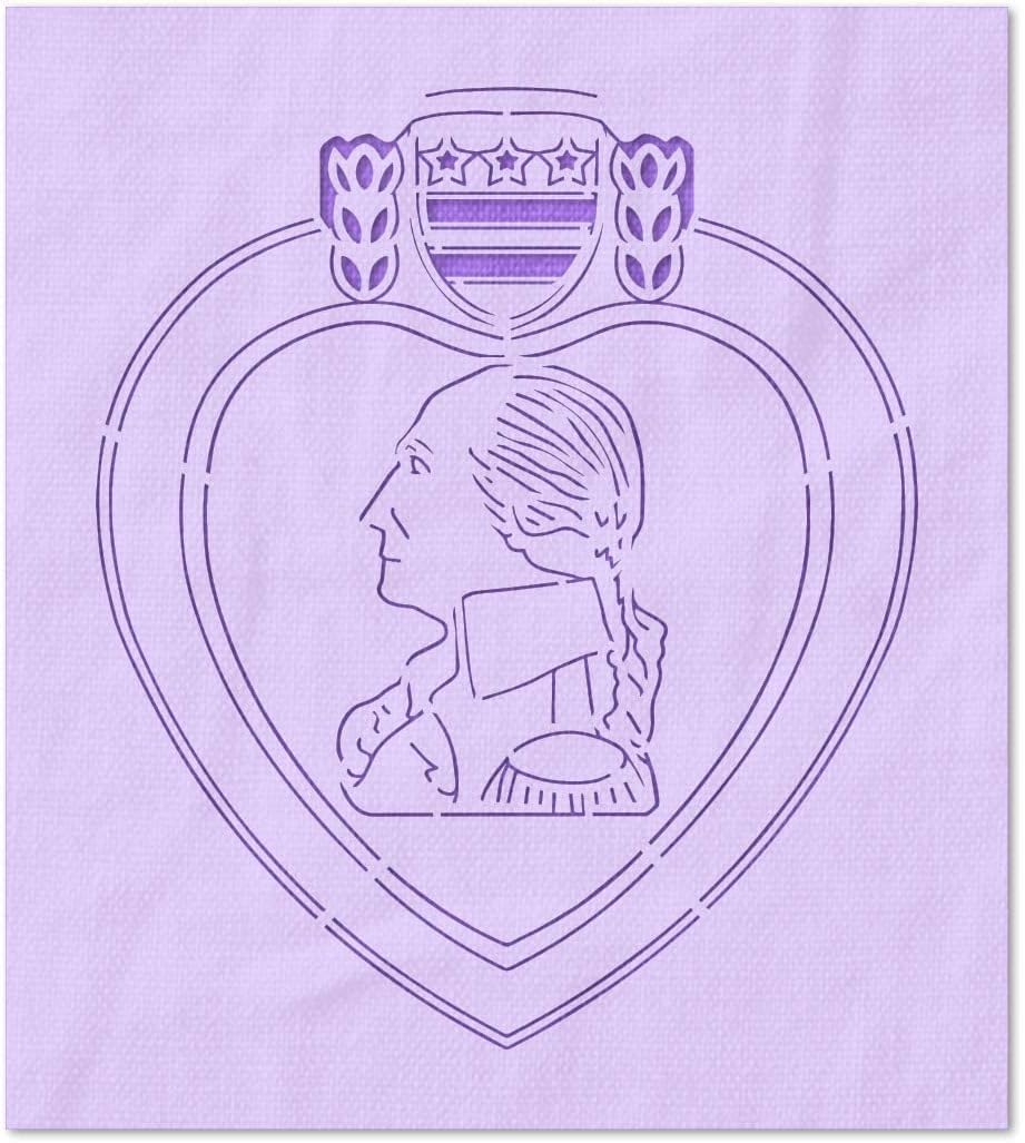 Stencil Stop Plantilla de corazón morado reutilizable para proyectos de bricolaje, pintura, dibujo, manualidades, plástico Mylar de 14 mm (10.25 x 12 pulgadas)