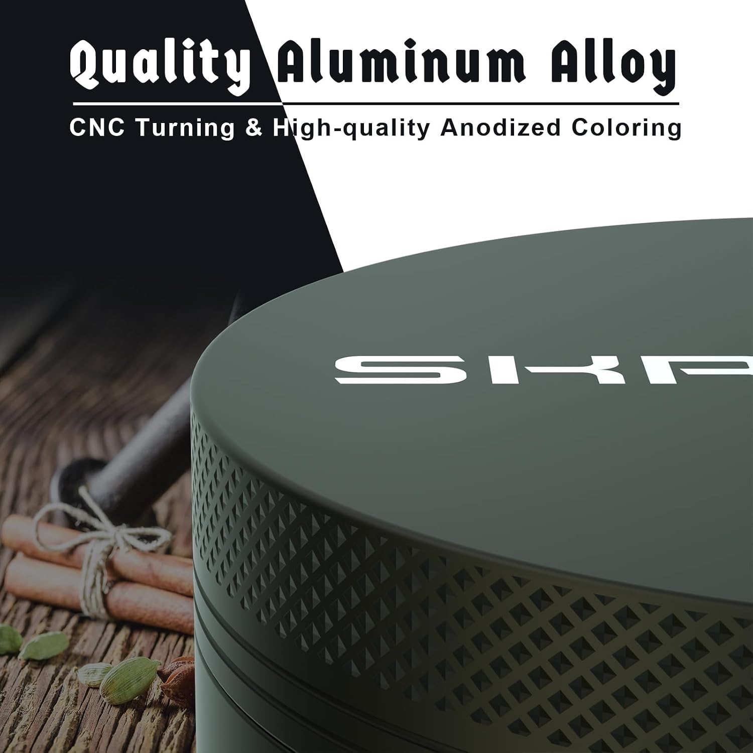 Grinder, Aluminum Large 3" Spice Grinder (Black/Glod) thumbnail