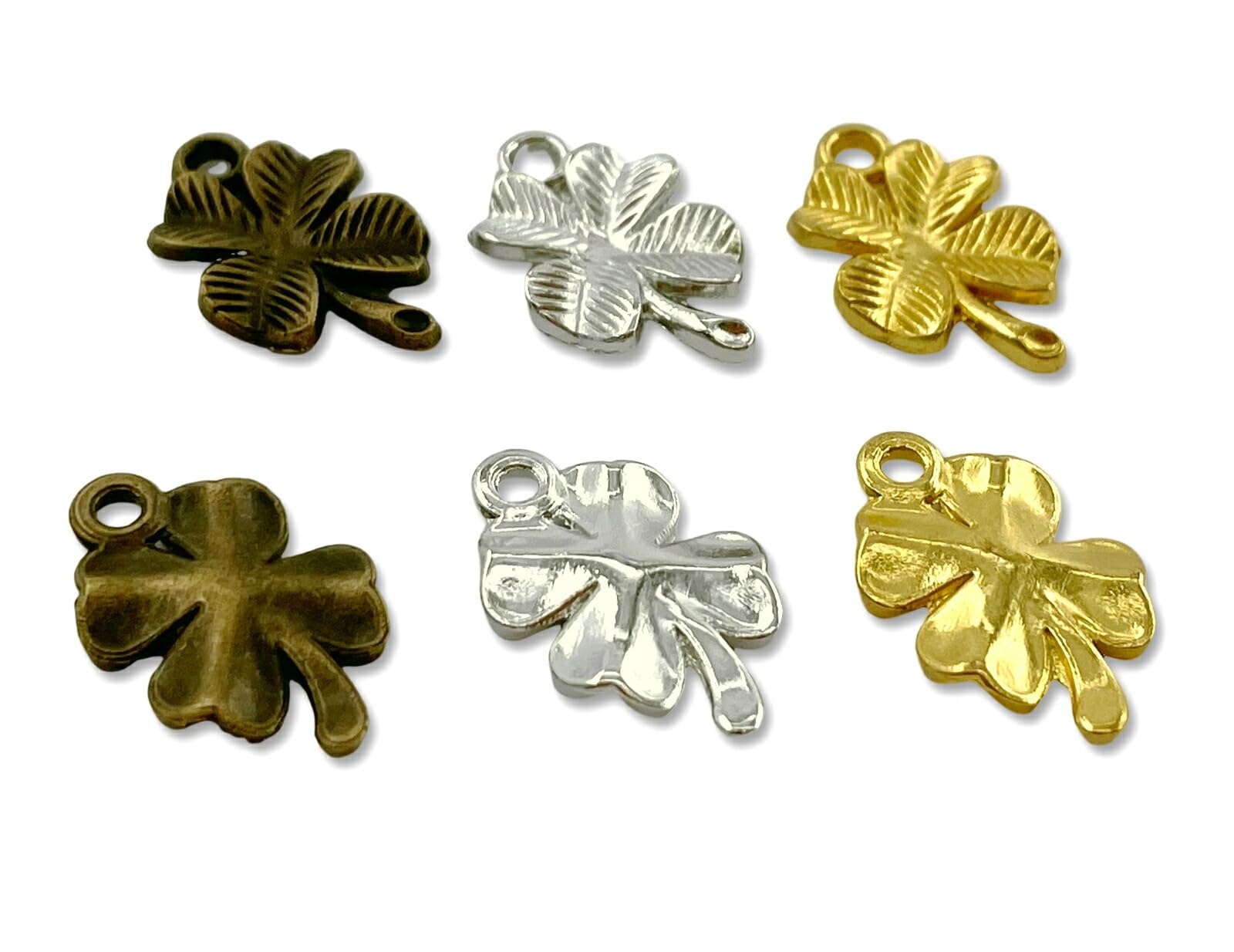 Amazon.co.jp: [ソゾミ株式会社] 金属チャーム クローバー A 60個入 葉