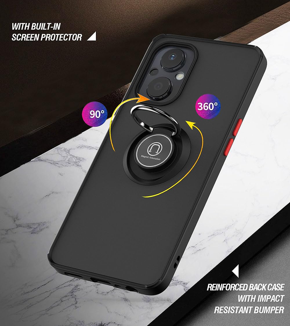 SEAHAI Cover per Oppo Reno 8 Lite 5G / Oppo Reno 7 Lite, [Militare Anti-Caduta] Silicone Ultra Sottile Stile Fresco Custodia, con Metallo Magnetico Supporto e Protezione Fotocamera - Oro Rosa