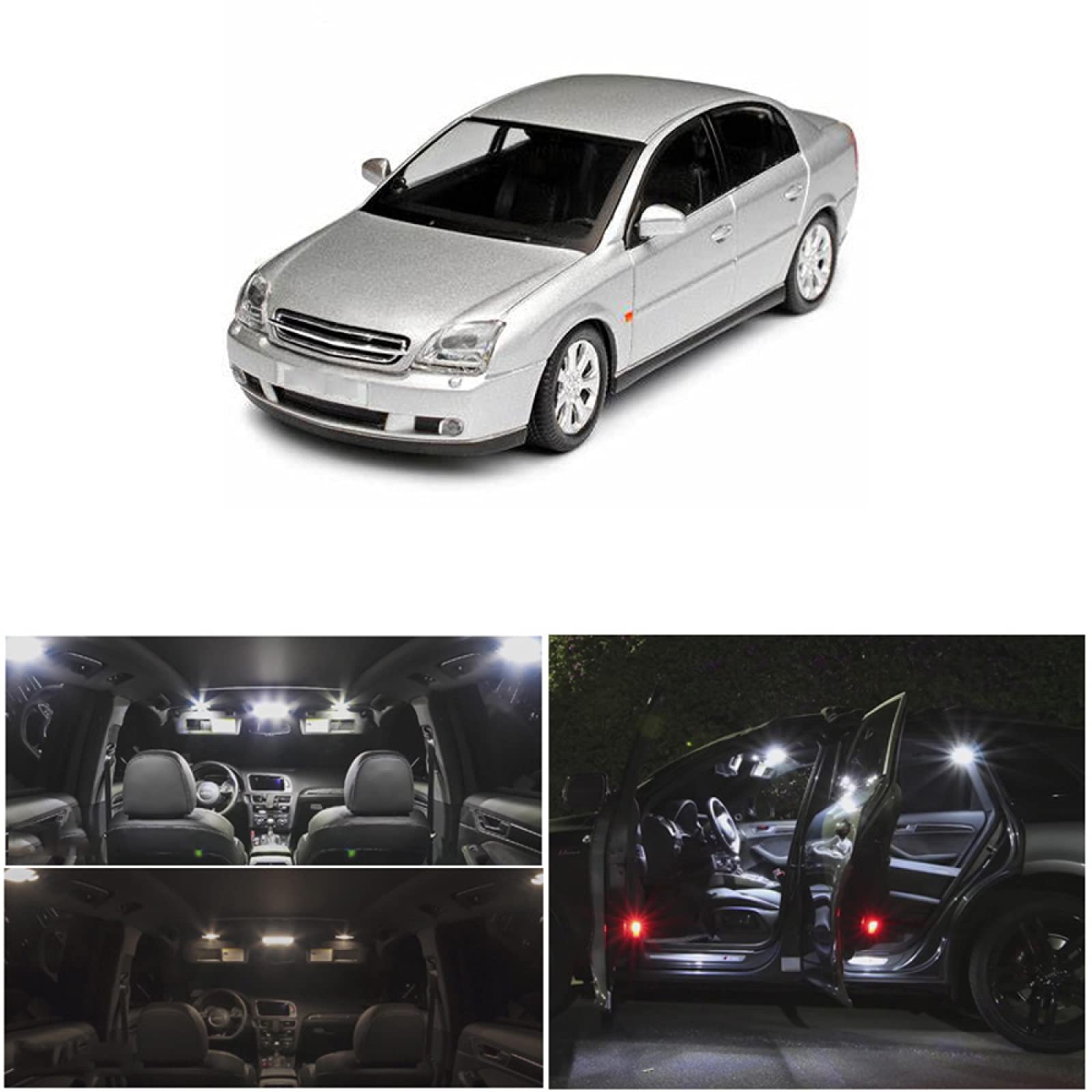 Kit d'éclairage intérieur d'ampoules LED Canbus Blanches 13 pièces, pour Opel Vectra C GTS berline Estate 2003 2008, Lampe de Plaque d'immatriculation de Carte dôme