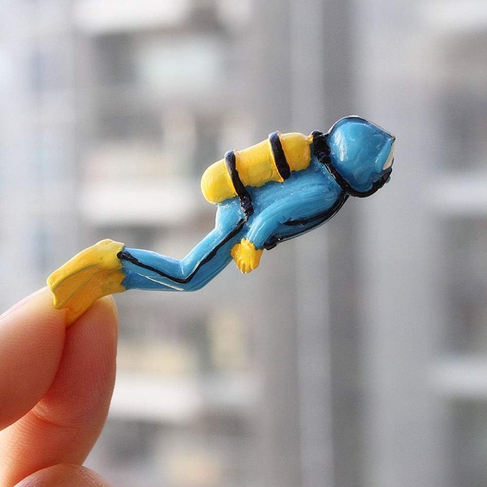 Blue Miniature Divers Figurines Cute Lifelike Resin Divers Treasure Box Ornament Aquarium Decoration Micro Landscape DIY Accessories Fish
