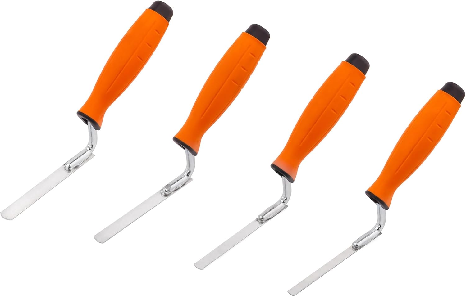 4 x Stainless Steel Joint Trowels, Width 8, 10, 12, 14 mm, Joint Trowel Set with Soft Grip and Flexible Stainless Steel Blade, Butt Joint Trowel for Grouting Bricks and Clinker Blocks, Made in