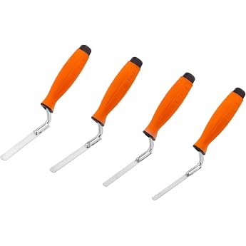 Mivos 4 x Stainless Steel Joint Trowels Width 8 10 12 14 mm Joint Trowel Set with Soft Grip and Flexible Stainless Steel Blade Butt Joint Trowel for Grouting Bricks and Clinker Blocks Made in the EU