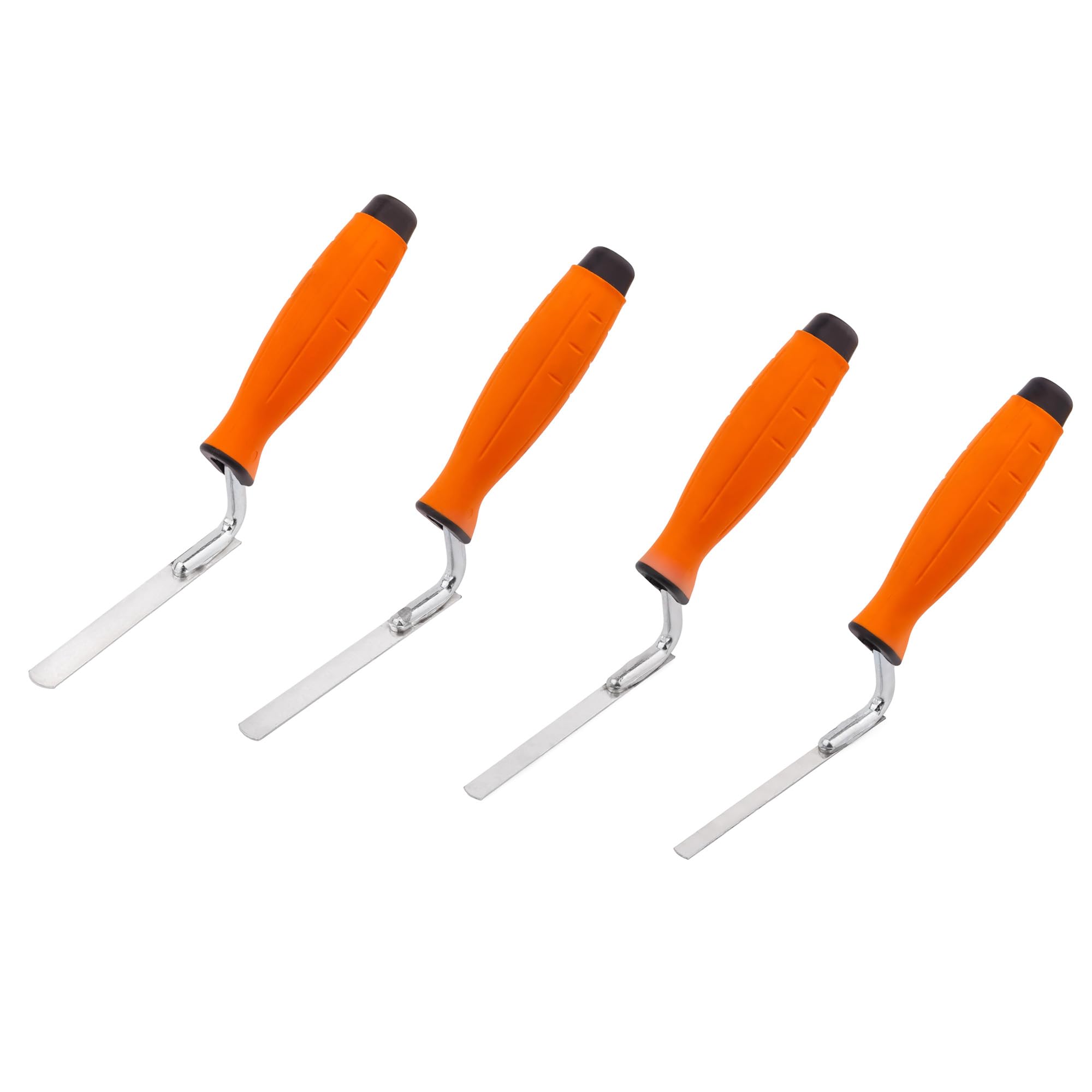 Mivos Lot de 4 truelles à Joints en Acier Inoxydable - Largeur 8 10 12 14 mm - avec poignée Souple et Lame Flexible en Acier Inoxydable - Truelle à Joints pour jointoiement Briques et Briques de