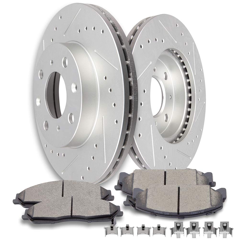 SCITOO Brake Kit Front Brake Rotors and Ceramic Brake Pads fit for 1990-2000 for Honda Civic,1993-1997 for Honda Civic del Sol,1990-1991 for Honda CRX