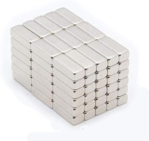 RUTILISM - 50 imanes cuadrados para nevera de 0.394 x 0.157 x 0.118in para trabajo u oficina, fines científicos, artes y manualidades o aulas