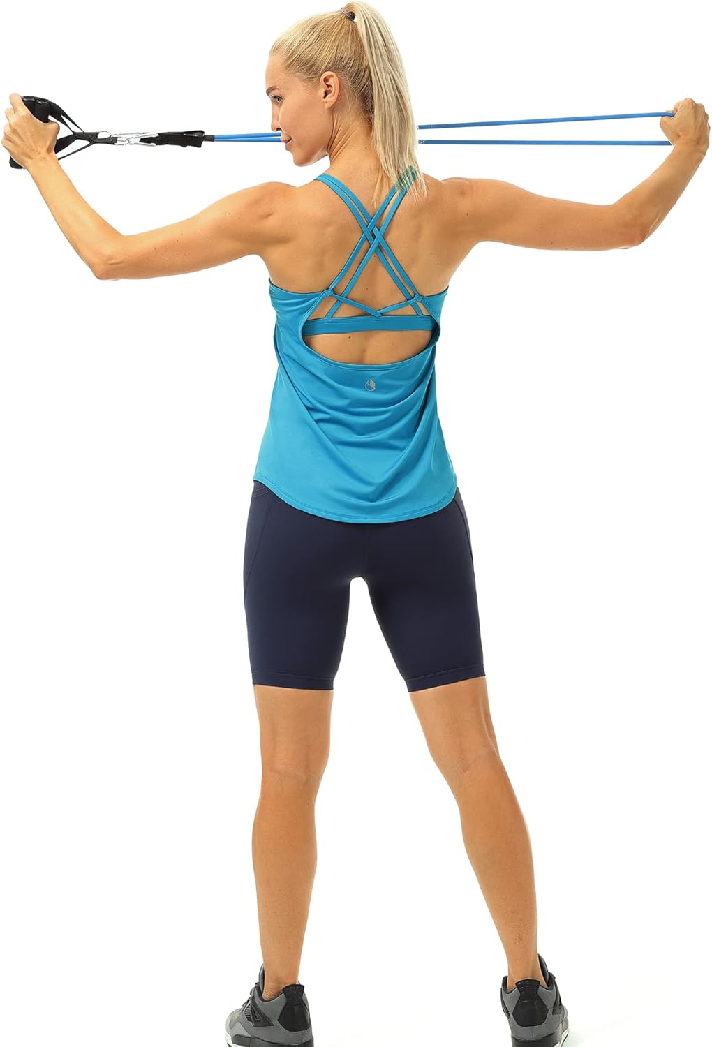 icyzone Workout Tank Tops Built in Bra - Women's Strappy Athletic Yoga Tops, Running Exercise Gym Shirts - Image 5