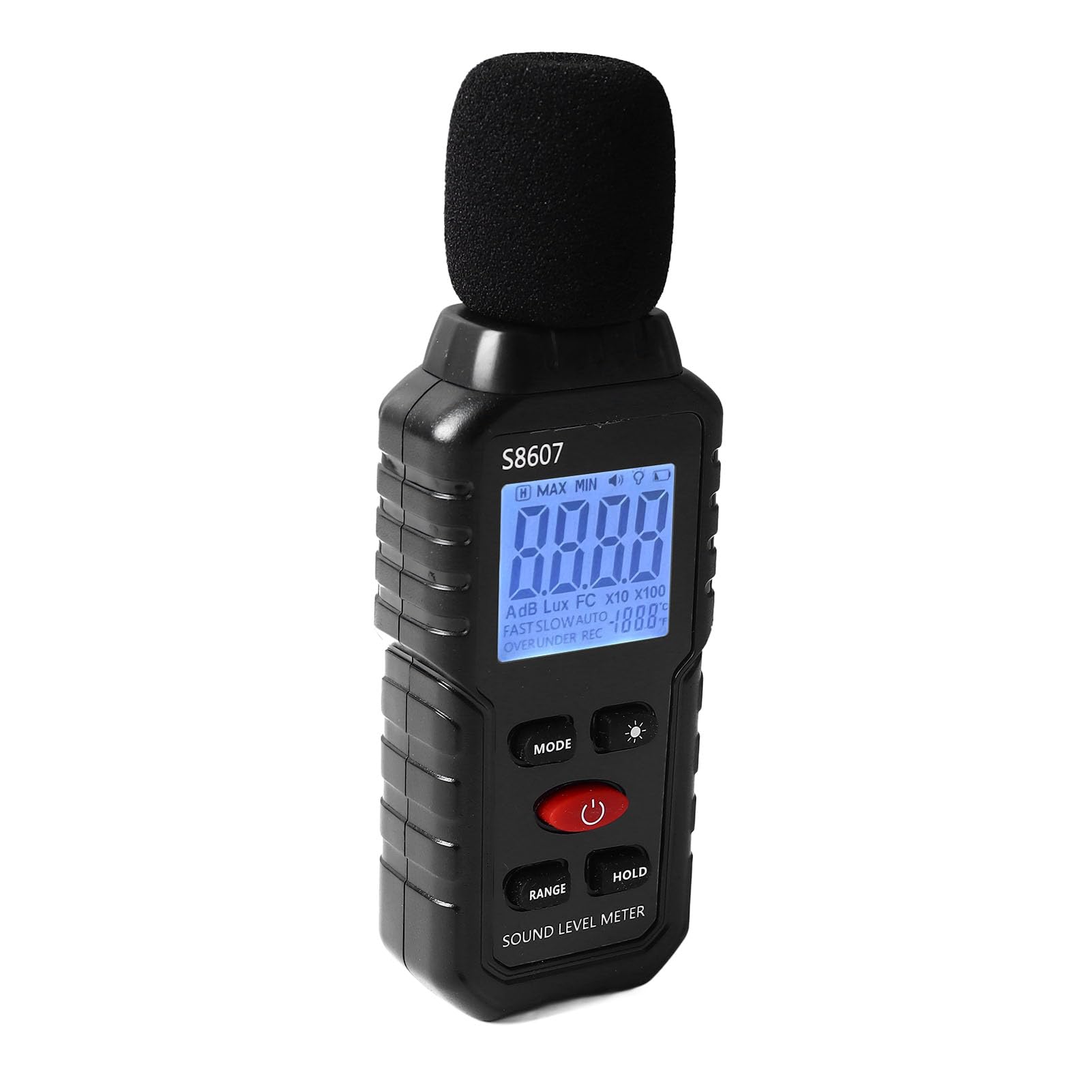 Sound Level Meter Digital LCD Display Backlit Screen Noise Decibel Portable SPL Meter S8607