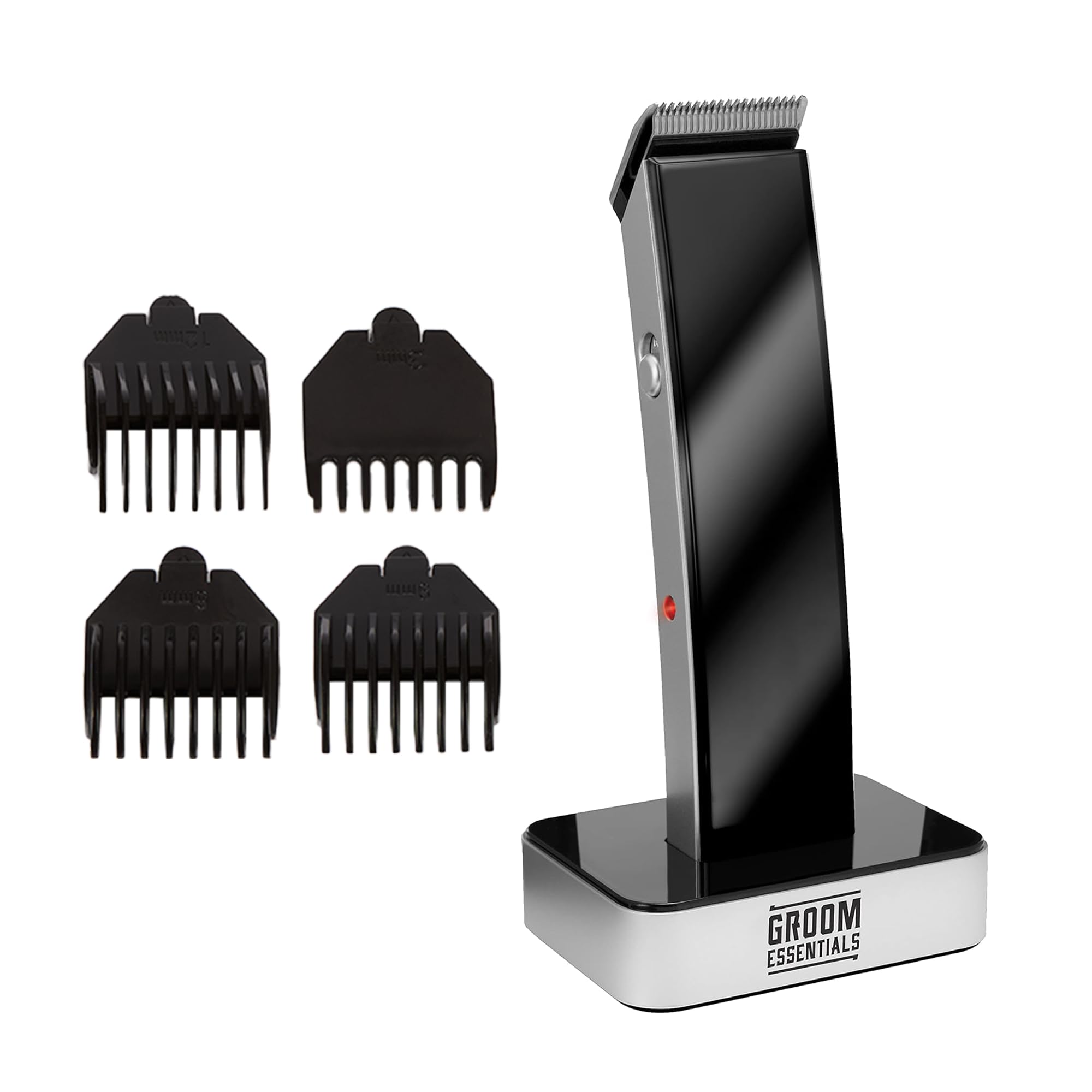 Cordless Beard Trimmer for Men, Mustache Hair Clippers, 4 Combs (3-12mm)