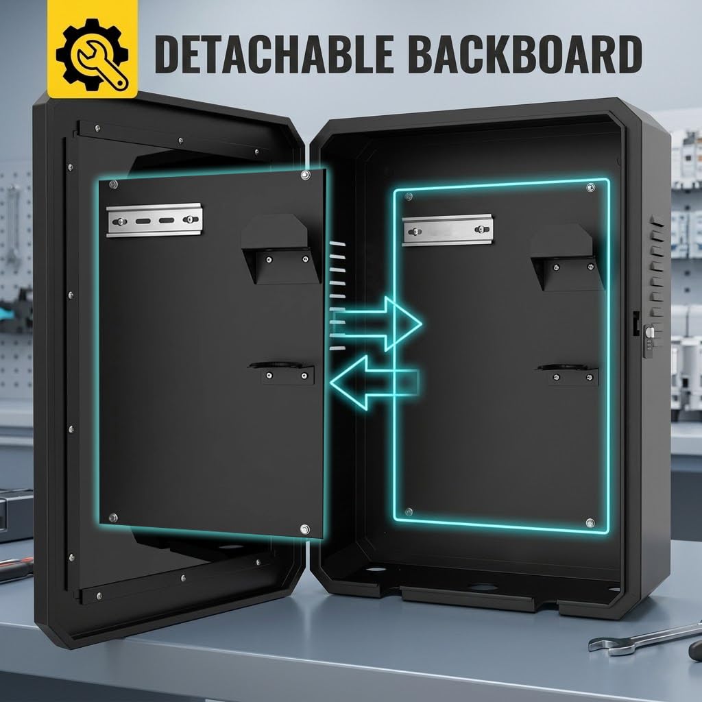 Wall-Mounted EV Charger Protection Box Compatible with Tesla Model Y 3 S X and for Electric Vehicle Home Chargers, Provides Secure Weather-Resistant Structural Shielding and Cable Management