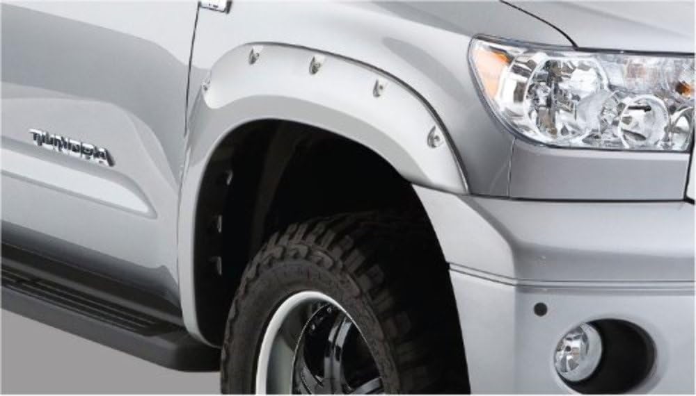Bushwacker 30023-02 Black Pocket/Rivet Style Smooth Finish Front Fender Flares for 2007-2013 Toyota Tundra