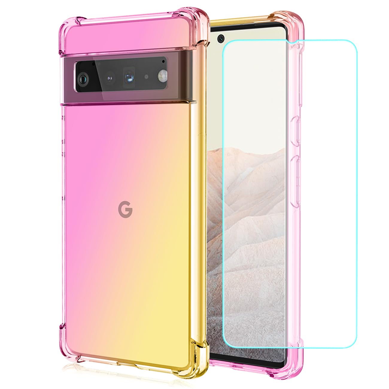 Coque Google Pixel 6 en verre trempé finition rose dorée - 8