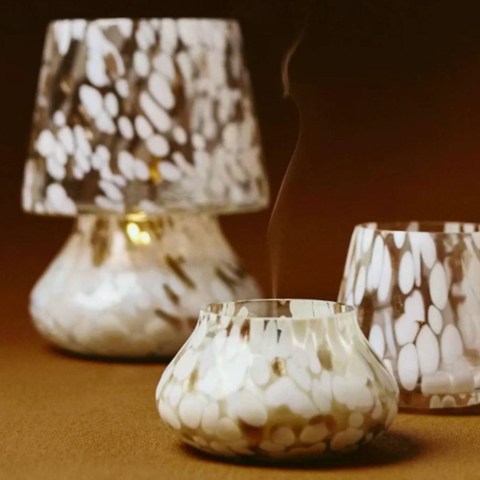 Exquisito Velas de vidrio, vela perfumada reutilizable, vela de aromaterapia moderna, muy perfumada, larga duración, elegante decoración del hogar meloso(Bruin)