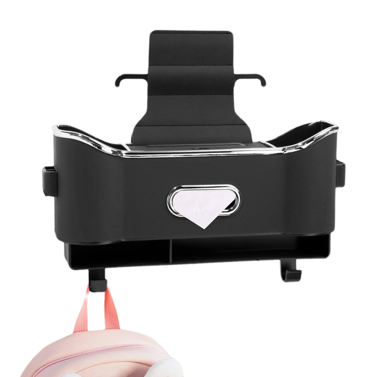 Generisch Organizador de asiento trasero de coche, organizador de asiento | trasero de coche, organizador de 2 ganchos, de piel sintética, para viajes por carretera