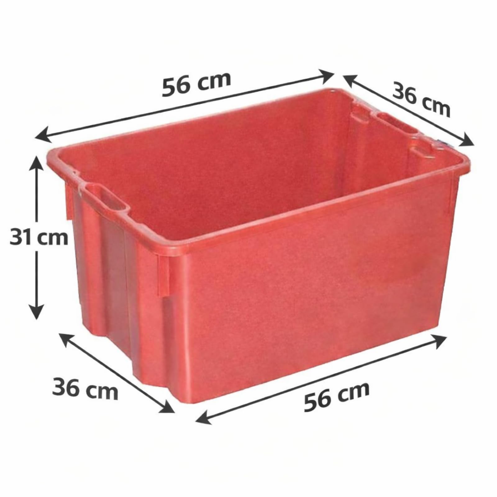 Cassetta in Pvc Impilabile 40 Lt 56x35x31 per Raccolta e Trasporto Frutta Agricoltura