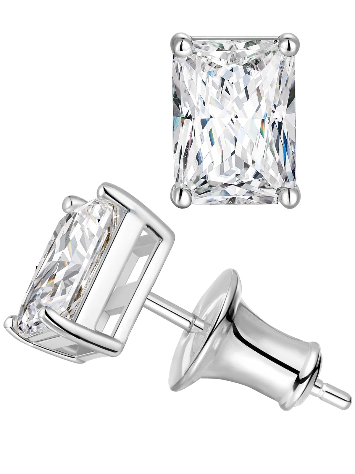 Moissanite Solitaire Earrings for Women 1-3 Carat 925 Sterling Silver