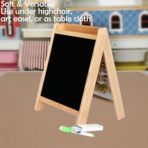 Miniatura 5 de Tapete para salpicaduras de bebé para debajo de la silla alta, artesmanualidades, tapete impermeable antideslizante de 51 pulgadas para comer