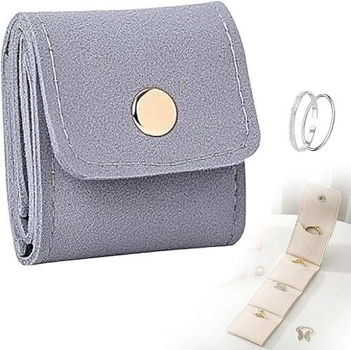 Miniatura 7 de KAMOJI - Mini bolsa de joyería de viaje, nueva bolsa de joyería plegable multifuncional de 2025, organizadores de viaje plegables multifuncionales