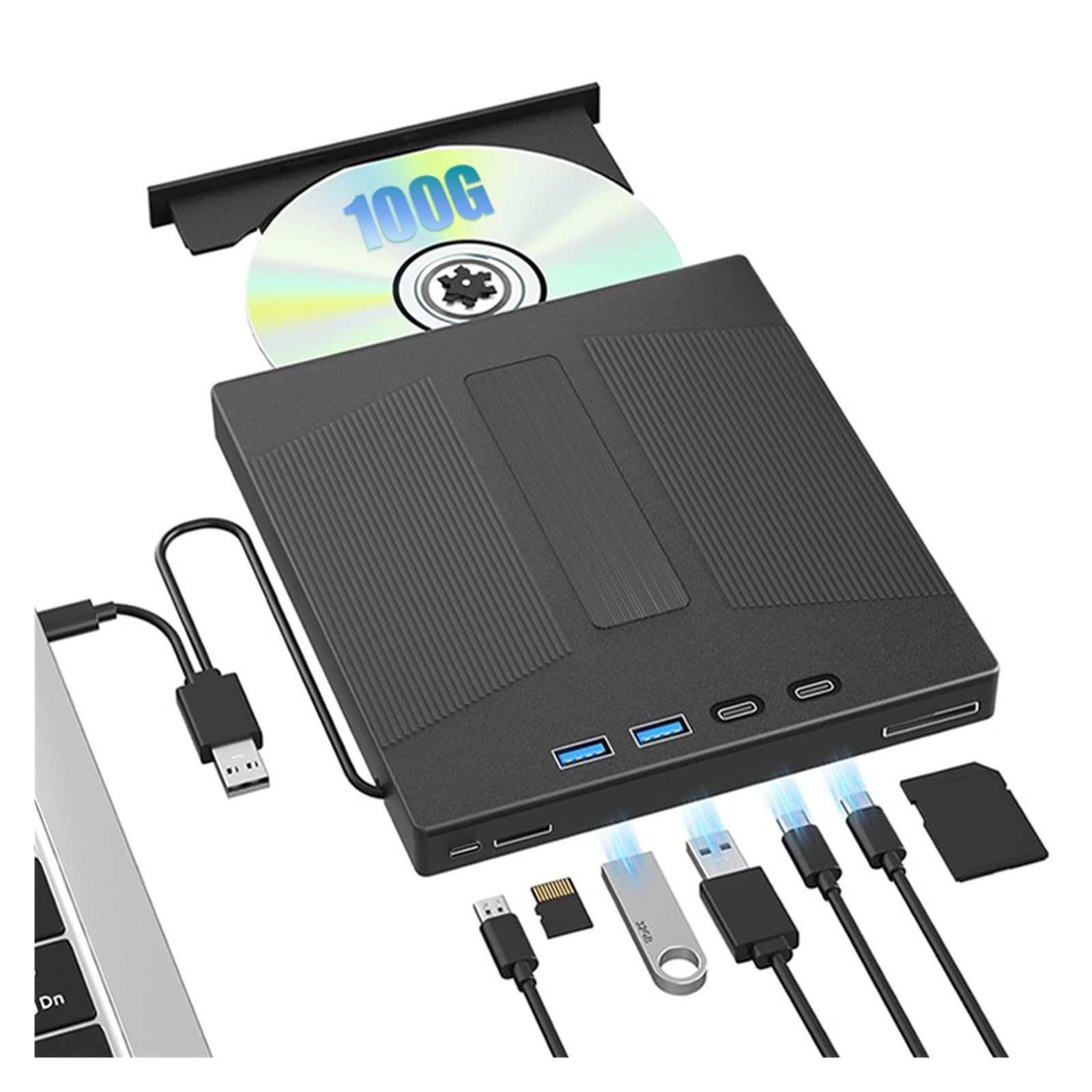 JVDDI External Blu Ray Drive USB 3.0 /DVD/CD-ROM Player Burner for Laptop