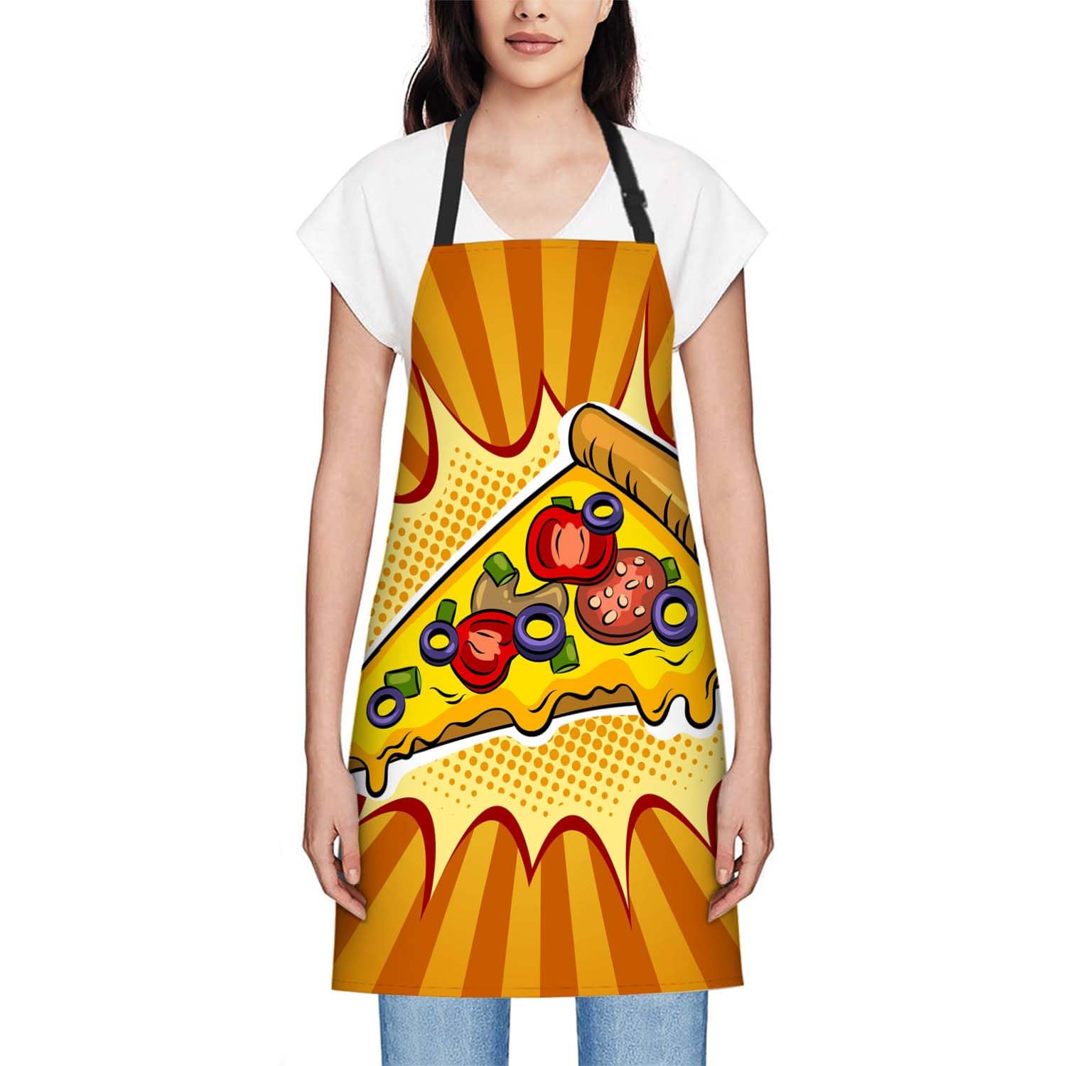 Smooffly Pizza Apron - Chefs Apron for Men & Women, Kitchen & BBQ Bibs, 27x31 Inch - Image 2