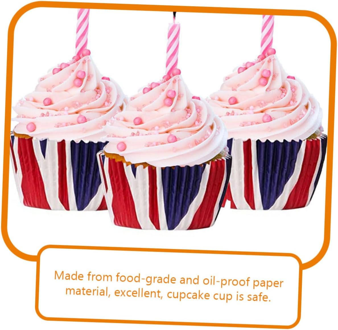 Union Jack Cupcake Liners and Muffin Baking Cups, 200pcs Paper Cake Liners with British Flag Design, Greaseproof Baking Accessories for Parties and Celebrations