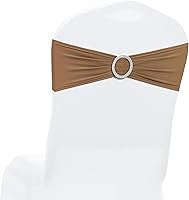 Vista 14 de MDS - Paquete de 250 lazos de elastano para silla, universales, bandas elásticas para silla, lazos con hebilla, lazo deslizante para decoración