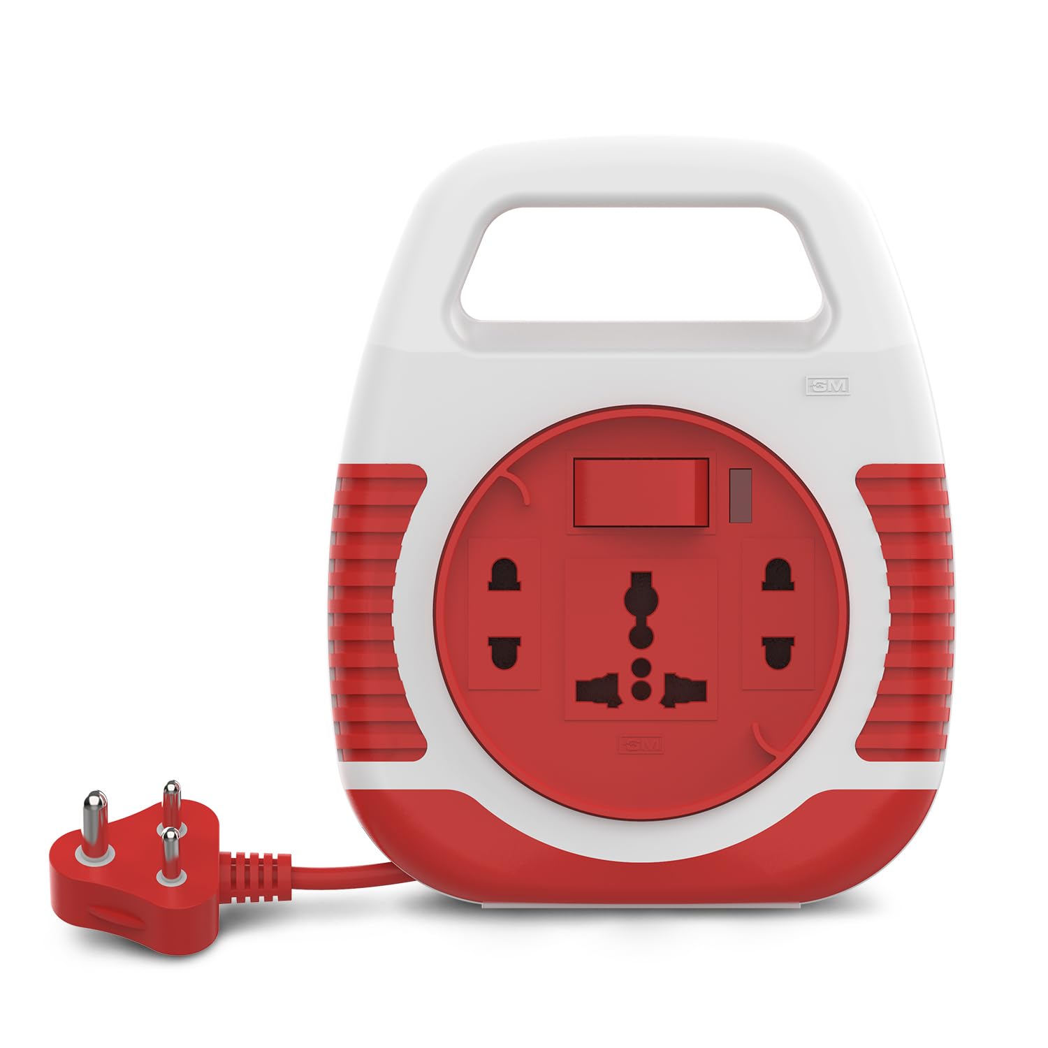 3045 Square 3-Pin Flex Box with 4M Copper Cord | 3 Universal Sockets | LED Indicator & Safety Shutter | Ergonomic Handle | Durable Polycarbonate Body | Ideal for Home & Office Use