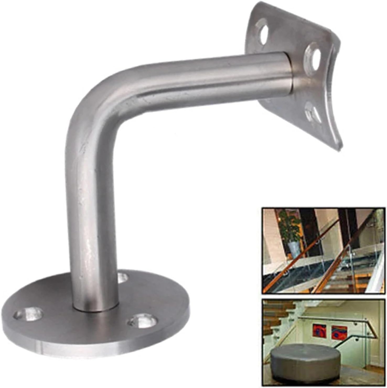 Hand Rail Brackets 2 Pcs Brackets Stair Handrail Fixed Holder Rack Support Accessories Balustrade Hardware Stainless Steel(60x80mm)