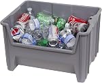 Akro-Mils 13017 Stack-N-Store Heavy Duty Stackable Open Front Plastic Storage Container Bin, (15-Inch x 20-Inch x 12-1/2-Inch), Gray, (3-Pack)