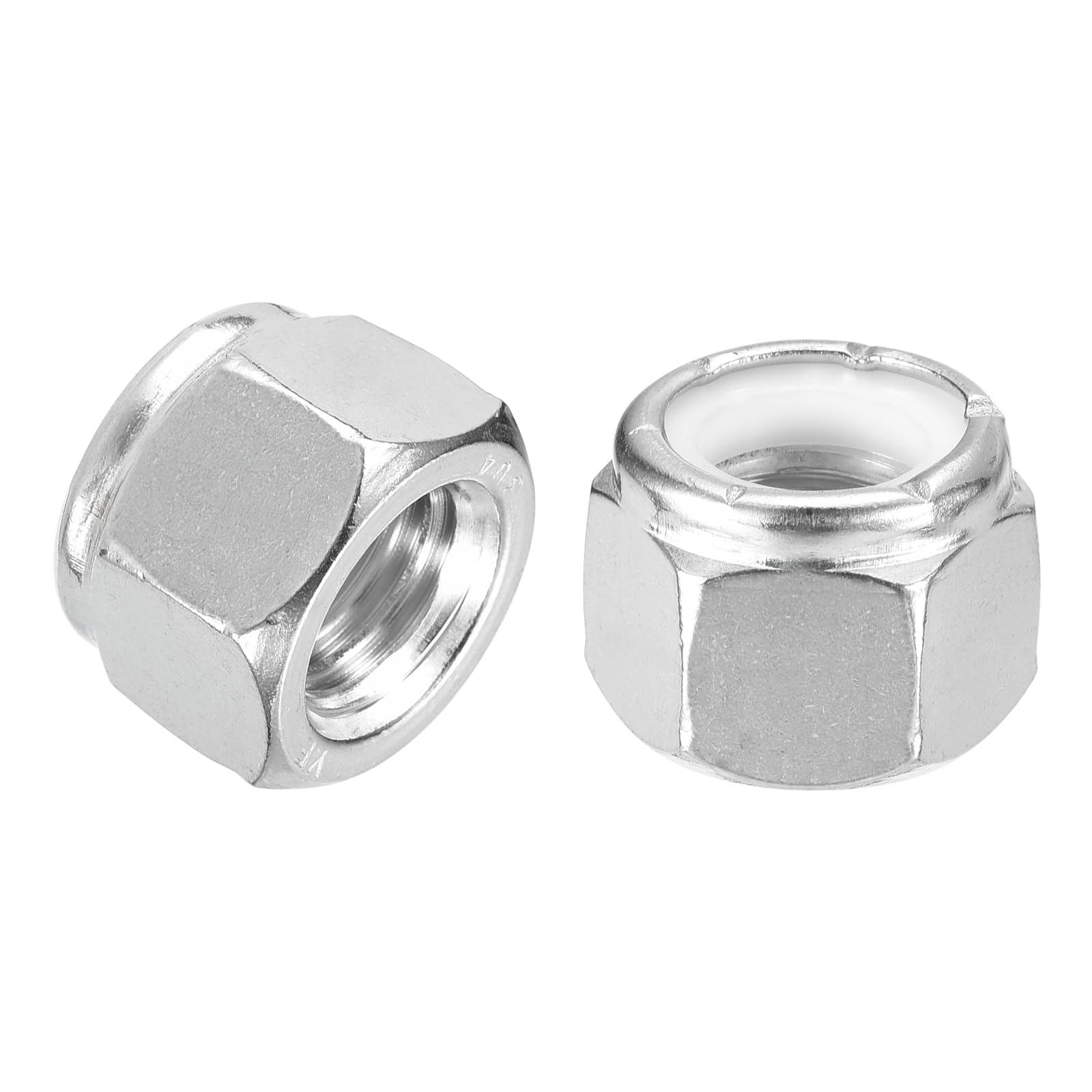 QUARKZMAN 25Pcses Nylon 5/8"-11, 316 Acero Inoxidables Con Insertos Nylon Fijadores Industrial, Plata&Blanco